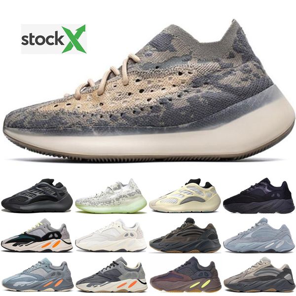 

kanye запад 700 v2 v3 alvah black glow in the dark дизайнерская обувь azeal белый скелет светоотражающие идущие кроссовки мужские женские сп