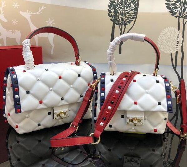 

2018 fashion classic women designer luxury diamond lattice rivet handbags shoulder handbag designer lady strap crossbody handtaschen bag