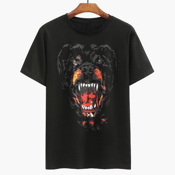 

jersey sale printed cotton rottweiler street dog vintage fashion t-shirt for men effect tee head design man wdrjl, Black