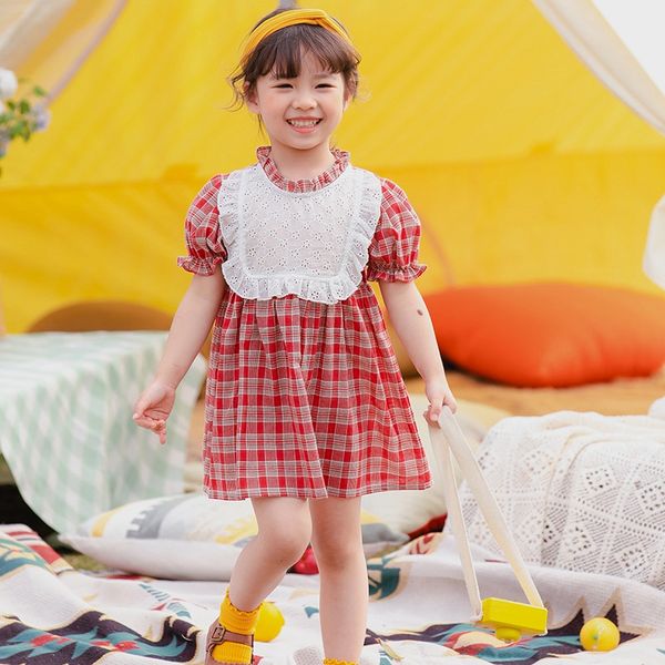 

1-6y летние девушки платье дети дети детские плетеные оборки с коротким рукавом принцесса платья vestidos wt1121, Red;yellow