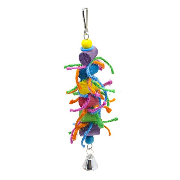 

colour wood parrot bird hemp cylinder toys nibbling of cotton rope