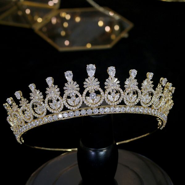 

fashion golden new crown vintage jewelry bridal hairstyle wedding hair accessories tiaras accessories headdress zircon crown, Silver