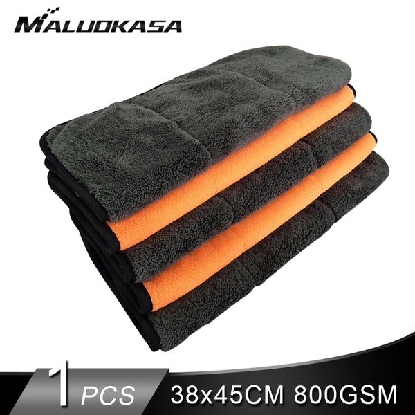 

1pc 800gsm wash towel 45x38cm microfiber car cleaning cloth super thick plush microfibre detailing wax polishing towel car care