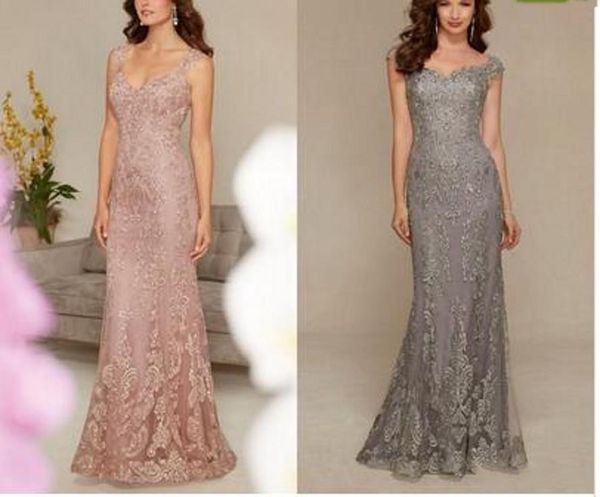 

2019 new modest lace appliques long mermaid mother of the bride dresses v neck formal evening party gowns for weddings floor length, Black;red