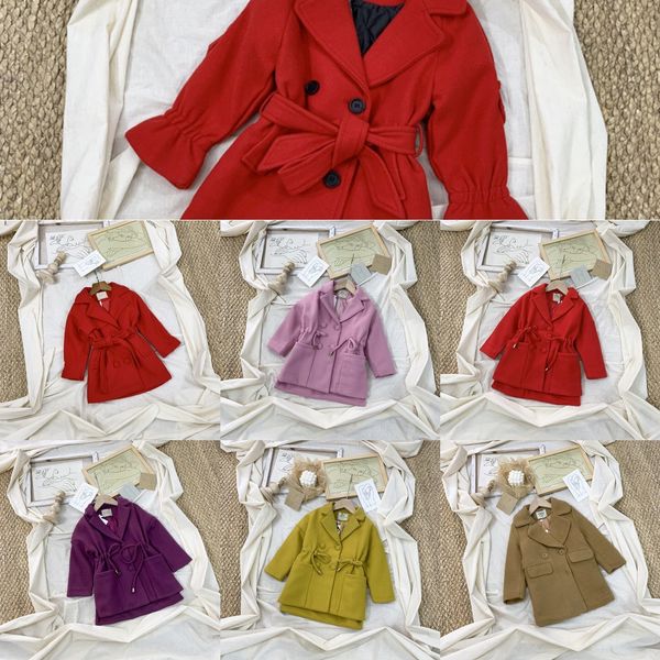 

2020 dress children's clothing season coat suit girls woolen coat dress children's winter clothing fashion, Blue;gray