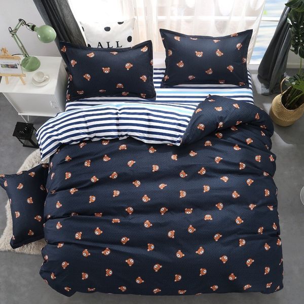

duvet cover sheet quilt comforter pillow case bedding set kids soft cotton bed linens single full  king size24