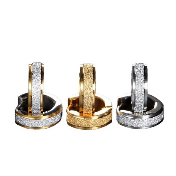 

frosted stainless steel round small circle huggies rhinestone hoop earrings for women fashion loop ear jewelry 1 pair earrings, Golden;silver