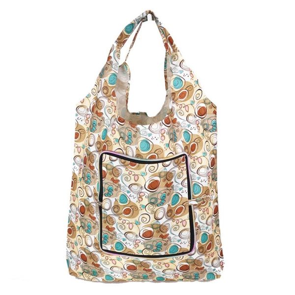 

foldable handy shopping bags printing reusable tote pouch recycle storage handbags organizer