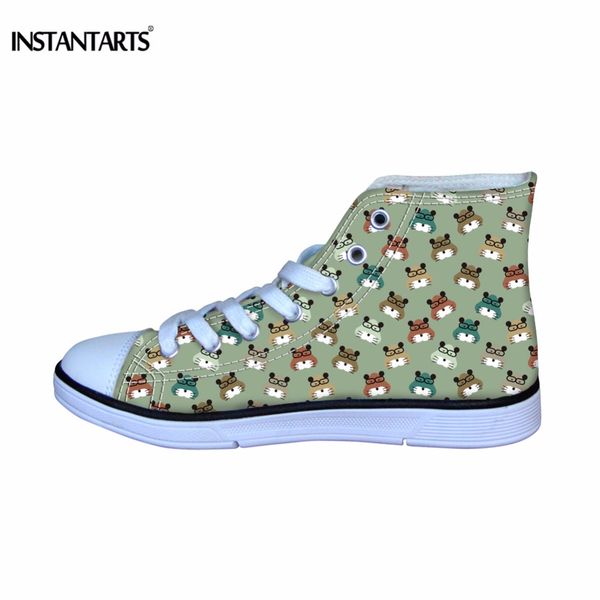 

instantarts cute cartoon printing kids sneaker shoes stylish high canvas shoes girls boys stylish breathable lacing flats
