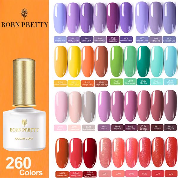 

born pretty 6ml gel nail polish pure nail color manicure soak off uv led gel polish lacquer base coat no wipe coat varnish, Red;pink