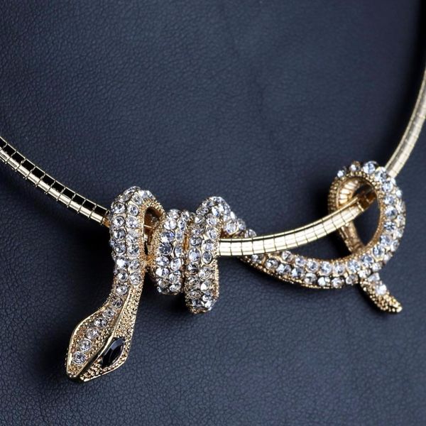 

evbea necklaces snake choker necklaces for women trendy style necklace pendants high quantity jewelry crystal necklace jewelry, Golden;silver