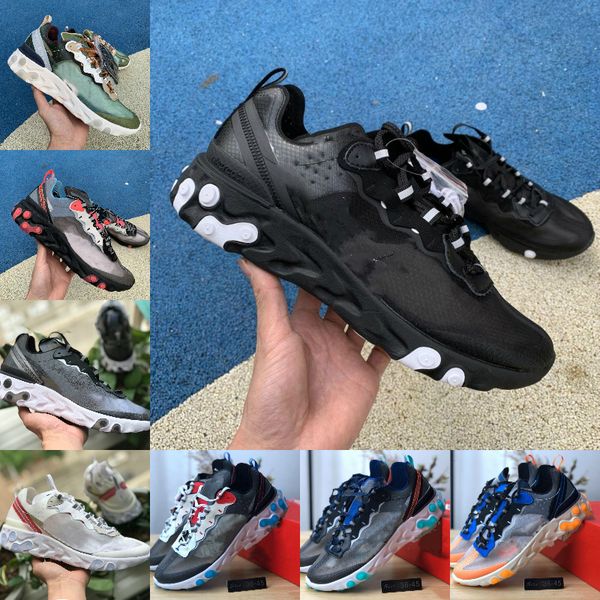 

sale 2019 react element 87 55 running shoes for men women anthracite light bone triple black white fashion trainers sports sneaker size36-45