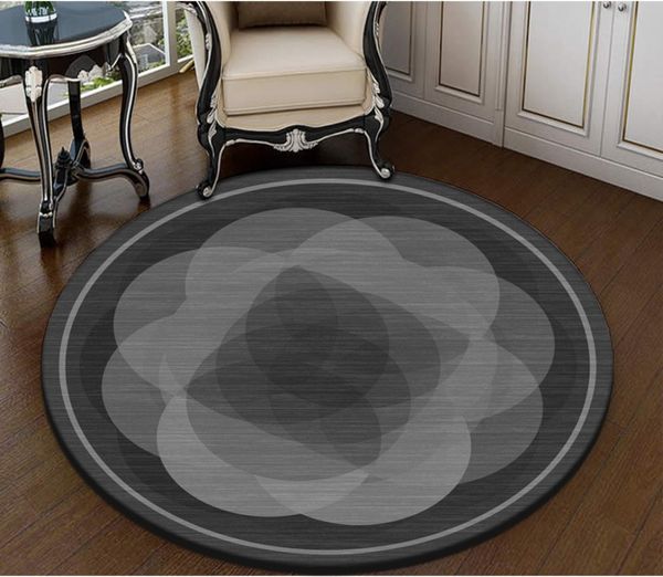 Carta da parati personalizzata Piano 3D murale Carte di parete della decorazione della casa moderna grigia geometrica circolare Soggiorno Camera Bagno Floor Sticker PVC