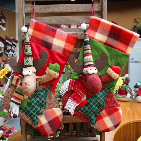 

household decoration christmas stockings cute candy gift bag portable elk decor christmas decoration