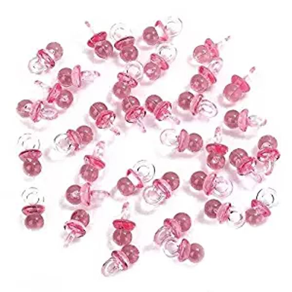 

small pink acrylic baby pacifiers baby shower decoration table scatter