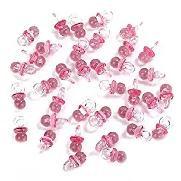 Piccoli ciucci per bambini in acrilico rosa Baby Shower Decoration Table Scatter