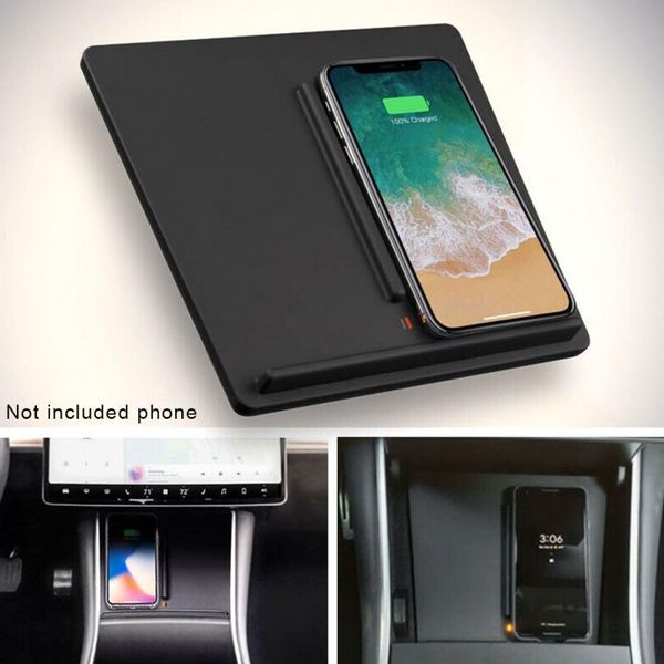

wireless phone charger dual phones charging anti-skid car mount auto for tesla model 3 for all qi enabled android devices