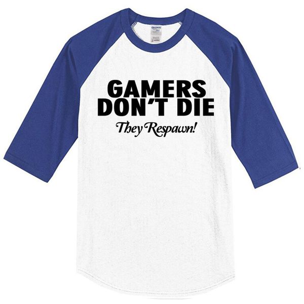 

2019 summer gamers don't die printed t-shirt 100% cotton casual harajuku men's t-shirts brand clothing t shirt men hip hop, White;black