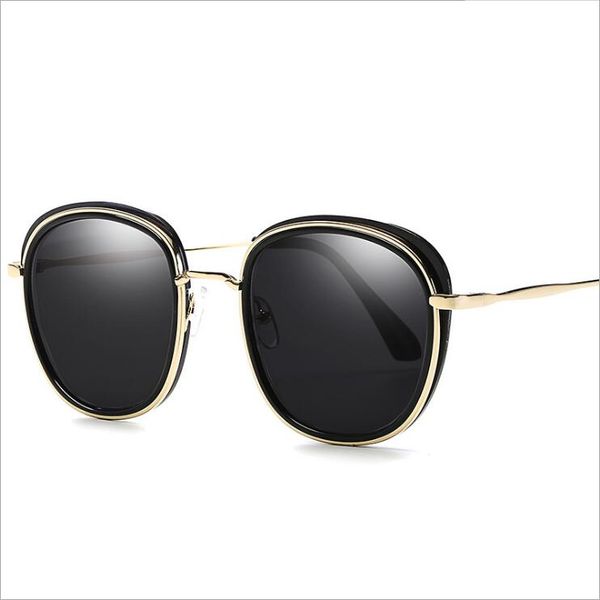 

luxury gold frmae солнцезащитные очки для мужчин женщины марка дизайнер зеркало классический поляризованным sun очки uv 400 driving очки с b, White;black