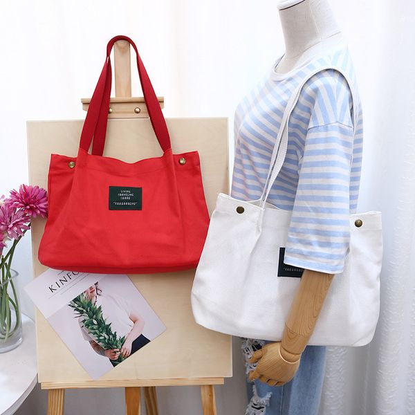 

2017 new literary canvas bag korean simple wild canvas shoulder bag portable ladies shopping