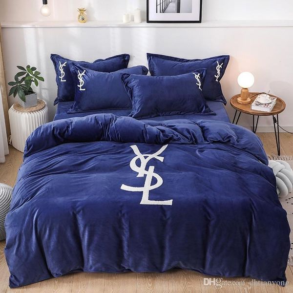 

navy blue fashion bed cover new style bedding covers sets spring and autumn winter duvet cover fashion sheet suit