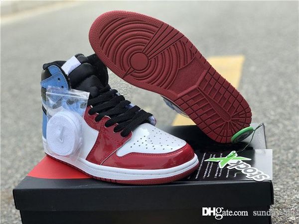 

air authentic 1 high og fearless basketball shoes university blue-varsity red-black retro 1s unc chicago men sports sneakers with box