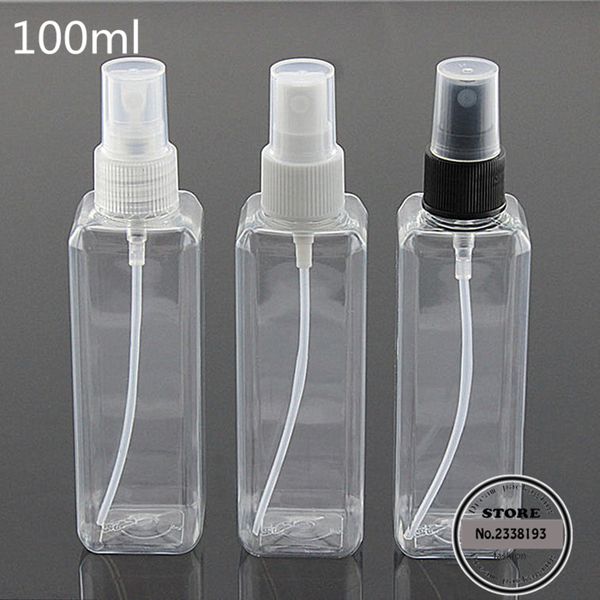 Freies verschiffen 50 teile/los 100 ml Quadratische sprühflasche kunststoff parfüm sprühflasche, sprühflasche, verpackung flasche