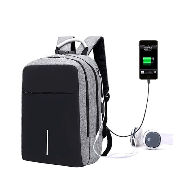 

large capacity backpack lapbackpack usb charging anti theft men travel waterproof school bag business casu