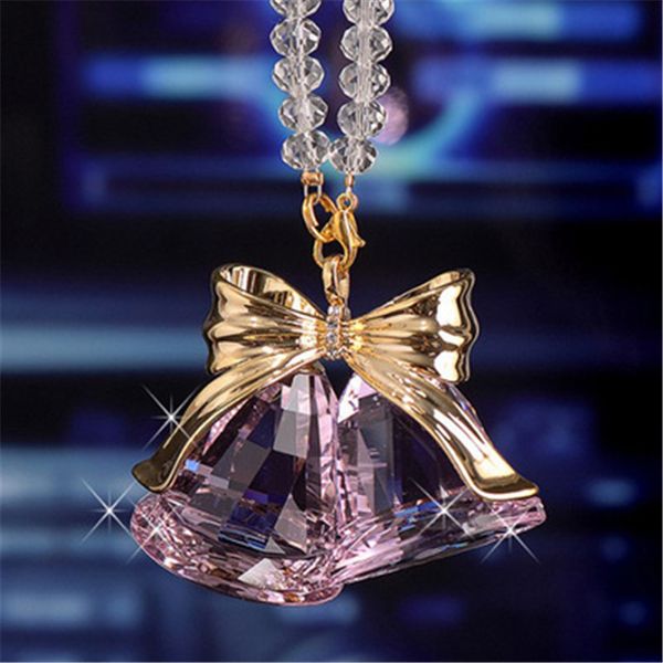 

car pendant crystal double bell pendant decoration wind bell car rearview mirror decoration