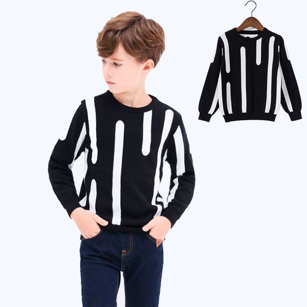 

2018 boys clothing contrast color kids knitted boys winter sweater, Blue