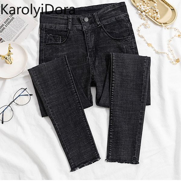 

jeans for women black jeans high waist woman high elastic plus size stretch female washed denim skinny pencil pants, Blue
