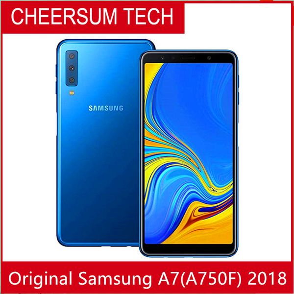 

unlocked original samsung galaxy a7 2018 a750f dual sim 6.0 inch octa core 4gb ran 64gb rom 24mp 4g lte android 8.0 smart phone post