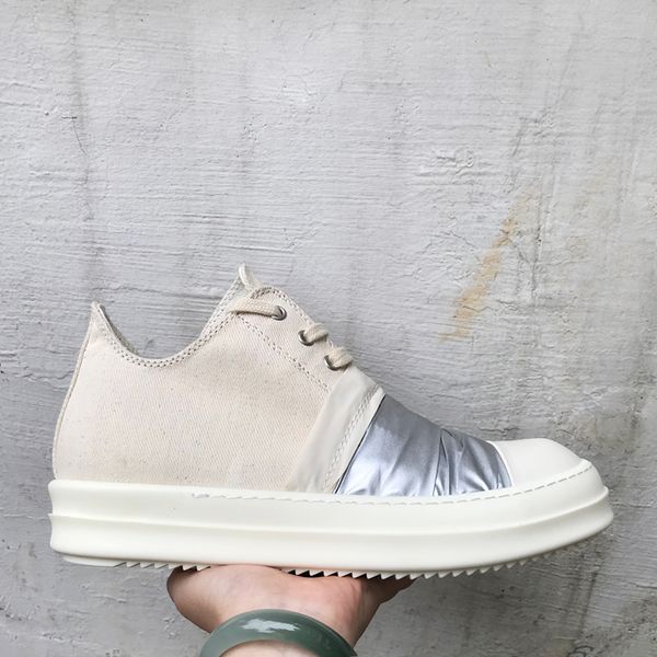 

19ss new embryo silver colored fabric folds tpu thick crust low men and women couple shoes high persional fashion shoes, Black