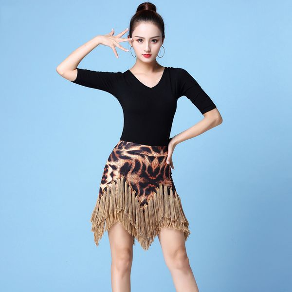 

and skirt latin dress women back leopard dance skirt latin practice dress rumba charleston vdb310, Black;red