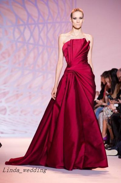 

Бесплатная доставка Zuhair Murad Haute Couture Вечерние платья без бретелек Длина пола Длинн