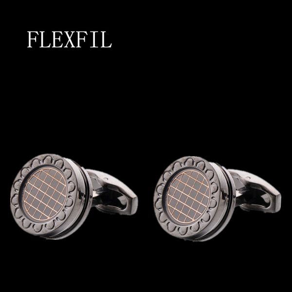 

flexfil jewelry french shirt fashion cufflinks for men's cuff links buttons chocolate sunflower ing, Silver