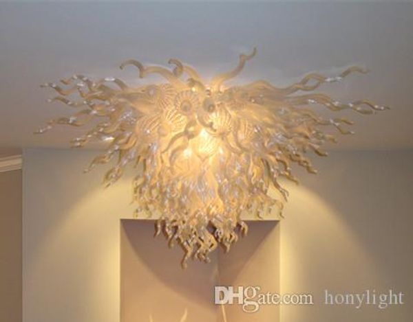 

white blown glass ceiling chandelier light ac 110/240v led bulbs murano glass chandelier hanging pendant light for new house decor