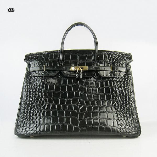 

designer women crocodile handbags luxury cowhide 35cm width travel casual black bag stable tough ing