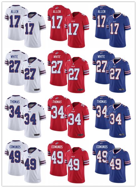 

Buffalo men women youth bill 17 jo h allen 49 tremaine edmund 34 thurman thoma 27 tre 039 daviou white football jer ey cu tom blue re, Black;red