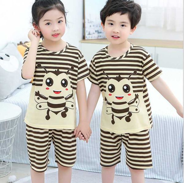 

2020 children pajamas set kids baby girl boys cartoon casual clothing costume short sleeve children sleepwear pajamas sets, Blue;red