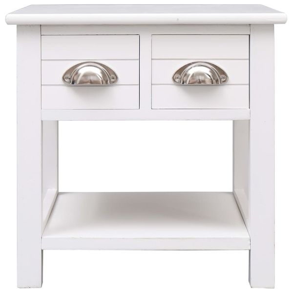 

white side table 40x40x40 cm in paulownia wood dining room furniture