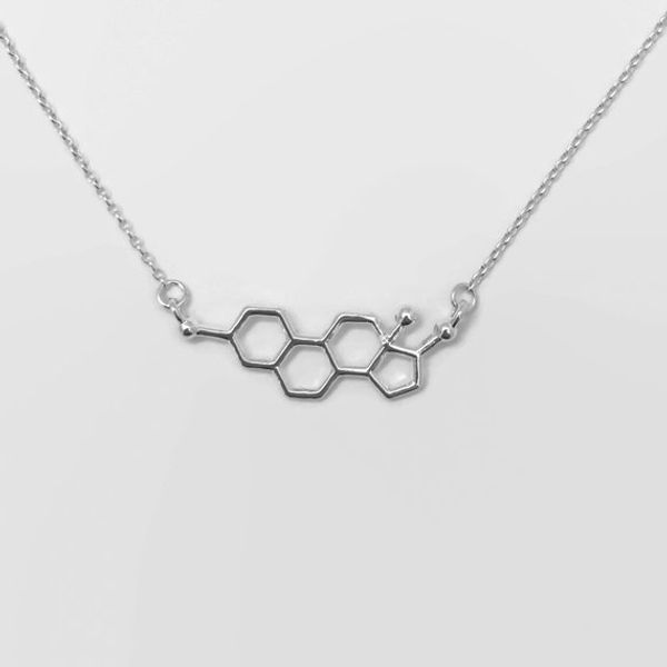Ожерелье с подвеской в виде молекулы женского гормона, геометрическая наука, химическая формула для медсестры, молекулярная цепочка дофамина, ожерелья