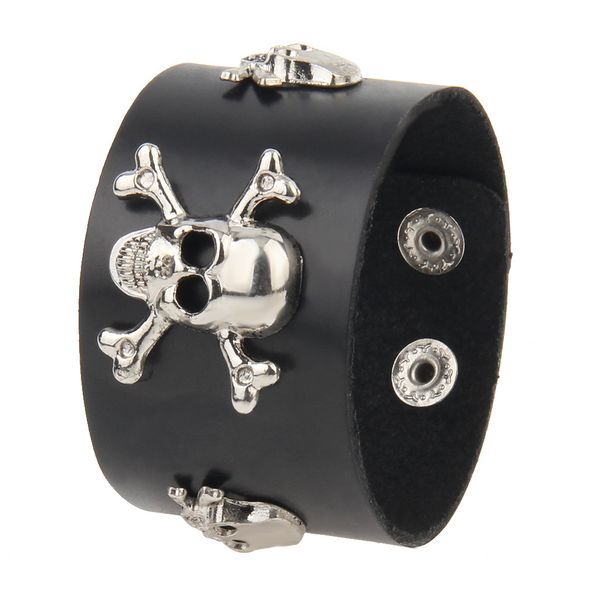 

New Mens Bracelet Simple Cortical Dark Skull Alloy Bracelet Male Chaozhou Street Pat Hiphop Jewelry