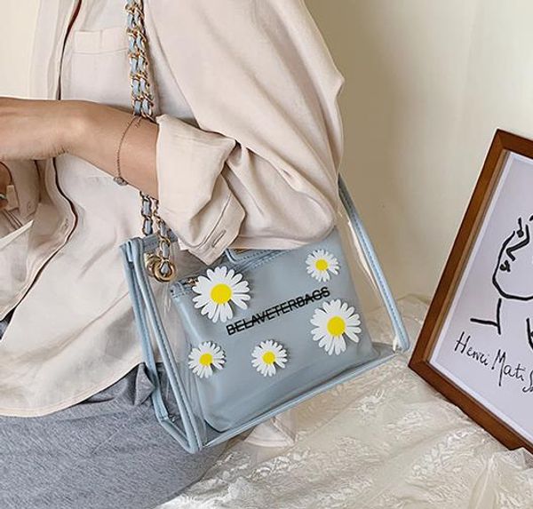 

transparent mother and daughter bag female 2020 korean version of the small wave of daisy shoulder messenger bag