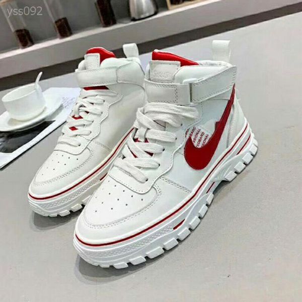 

2019 new autumn and winter increased small white shoes women's lace-up high-shoes flat comfortable sports shoes factory direct sales, Black