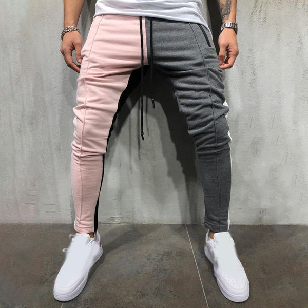 

men pants trousers outdoor casual sports drawstring bottoms fitness, Black