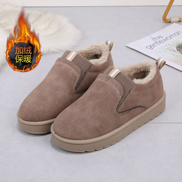 

women warm snow boots winter pu fur plush ankle boot women's slip on platform ladies buckle woman casual shoes female plus size, Black
