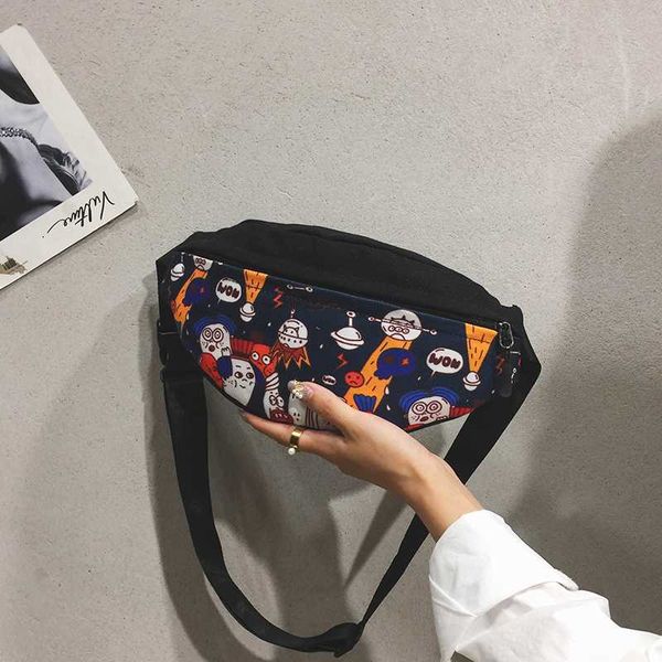

abay handbags women bags cartoon parcel lovely japanese belt bag fashion canvas chest pack women's crossbody bag