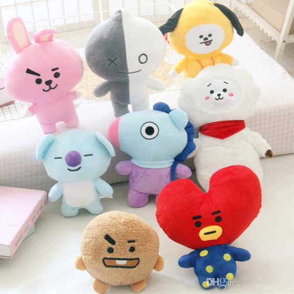 

18см-40см Bangtan Boys BTS bt21 чучела животных дети плюшевые игрушки Тата Ван куки ЧИММИ шук