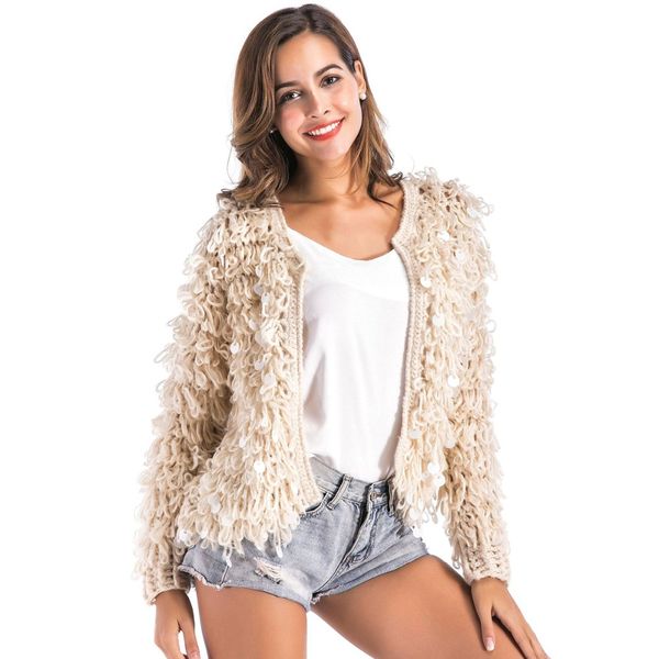 

jackets winter coat women cardigans ladies warm jumper fleece faux fur coat hoodie outwear blouse femme, Black;brown